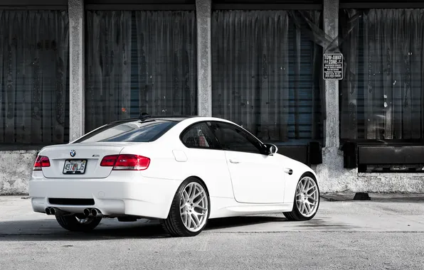 Picture BMW, BMW, composition, white, white, E92, the rear part
