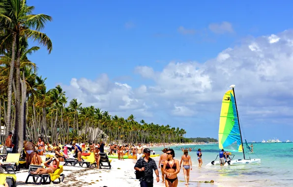 Sand, beach, water, the sun, people, Dominican Republic