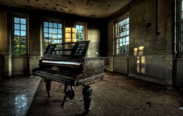 Background, room, piano