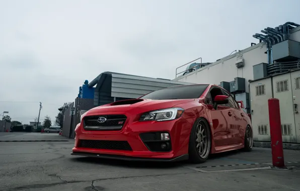 Subaru, WRX, red, STI