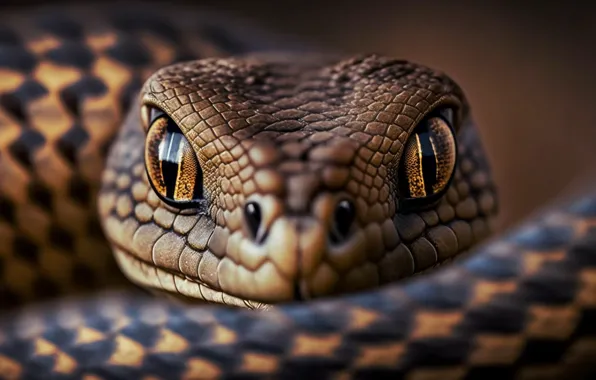 Look, Snake, Eyes, Face, Reptile, Animal, Front, Digital art