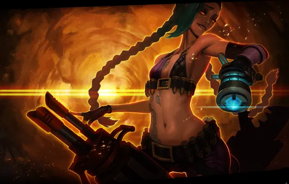 Long hair, blue, art, lol, tatoo, League of legends, teen, mad