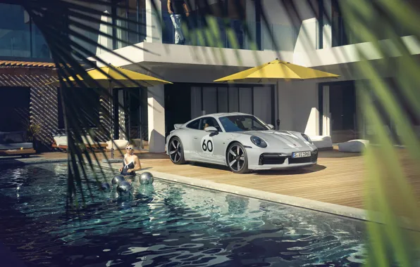 Girl, Porsche, Palma, Pool, Supercar, Stay, Mansion, Sports car