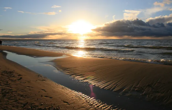 Picture sea, sunset, Baltic sea