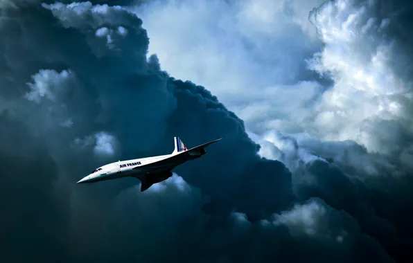 Picture Air France, Concorde, Concord, Aerospatiale-BAC, the British-French supersonic passenger plane