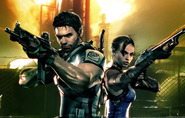Picture weapons, the game, Sheva, Chris, Residen evil 5
