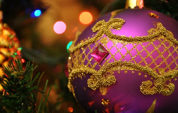 Balls, decoration, background, pattern, toy, tree, new year, sequins