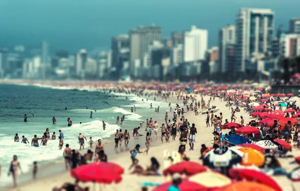 Beach, the ocean, tilt-shift, RIO