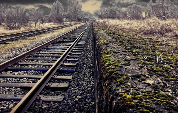 Picture field, railroad, weather