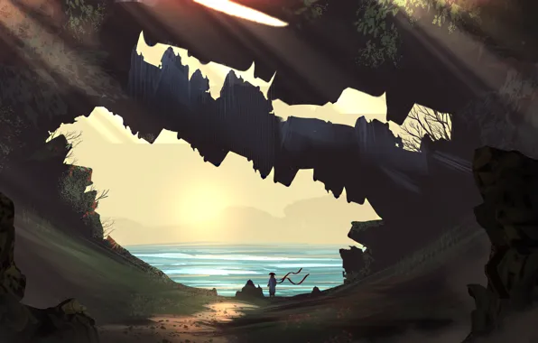 Figure, Landscape, Art, Landscapes, Digital Art, TacoSauceNinja, by TacoSauceNinja, I long to be
