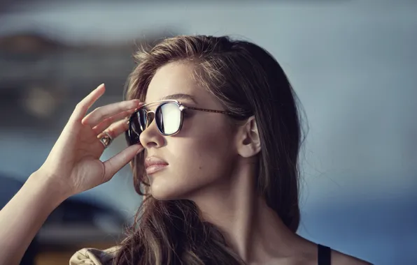 Picture lips, singer, brunette, actress, sunglasses, mouth, Hailee Steinfeld