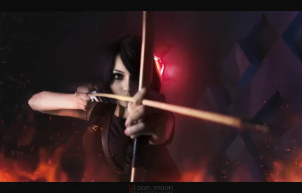 Girl, bow, arrow, girl, cosplay, Christina Fink