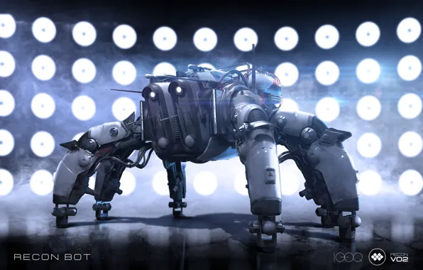 Picture robot, shadow, Igor Sobolevsky, Recon Bot V02