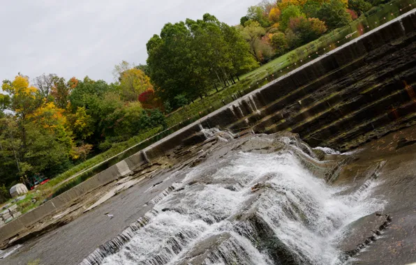 Picture Waterfall, Autumn, USA, USA, Fall, Autumn, Waterfall, Colors