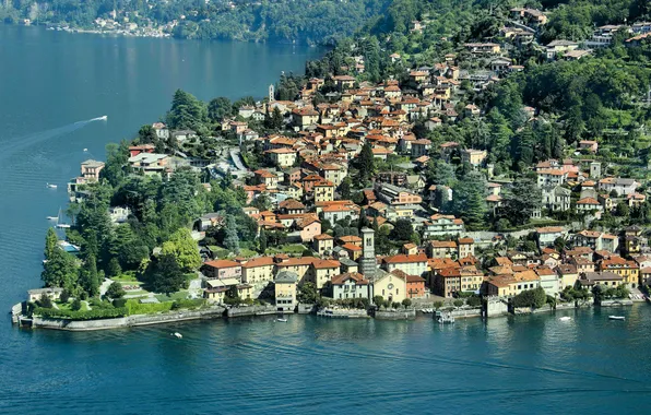 The city, photo, coast, Italy, top, Como