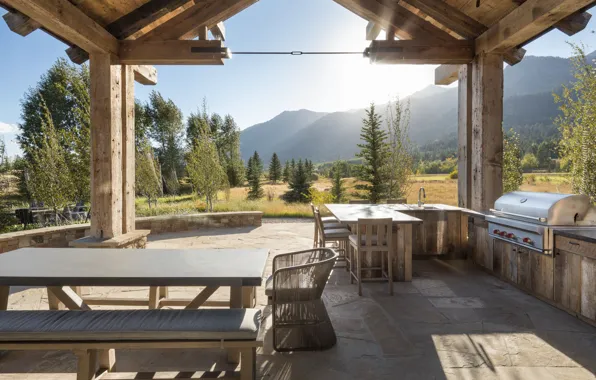 Design, style, Villa, interior, Colorado, terrace, dining room, Colorado