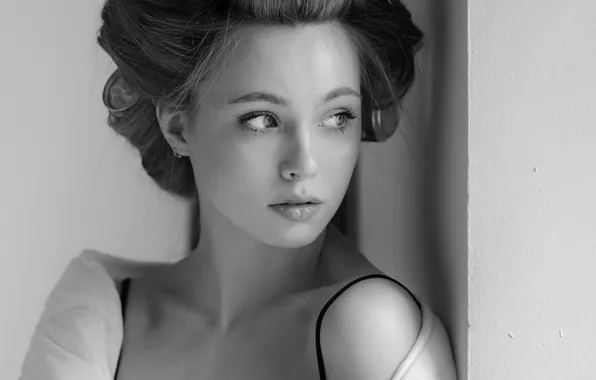Look, portrait, black and white, Dmitry Chernov, Ceiling
