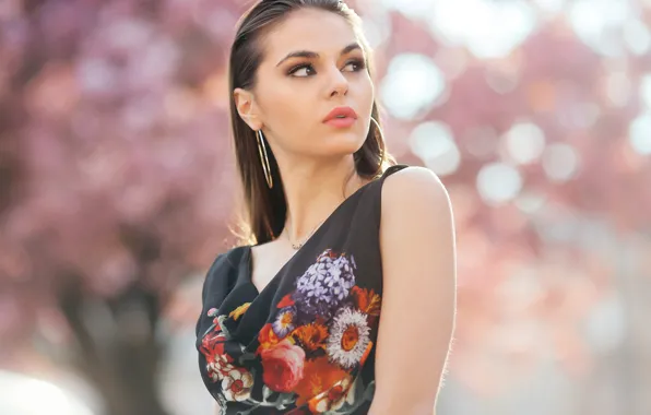 Pink, Girl, Beautiful, Sakura, Sight, Zélia Selamet