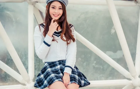 Look, pose, model, skirt, portrait, boots, makeup, figure