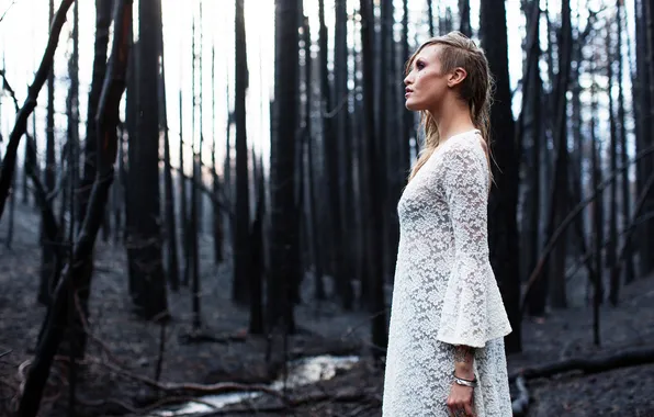 Forest, look, girl, mood, blonde, Lauren