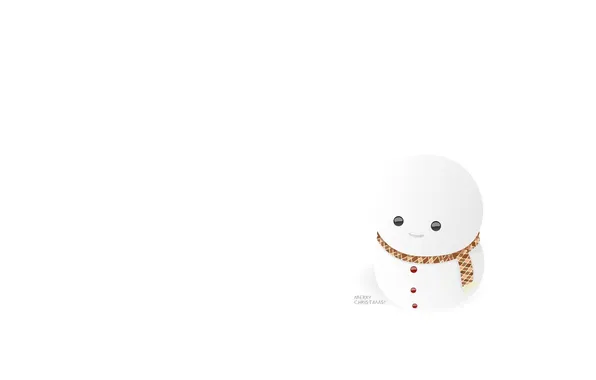 Picture holiday, new year, minimalism, snowman, snegovichok