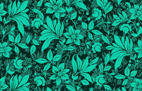 Picture flowers, green, pattern, texture, flowers