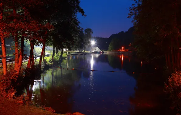 Germany, Night, Rhineland-Palatinate, Idar-Oberstein