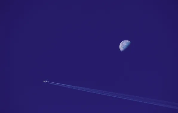 Picture the sky, the moon, the plane