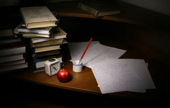 Letter, text, style, retro, paper, the dark background, table, pen