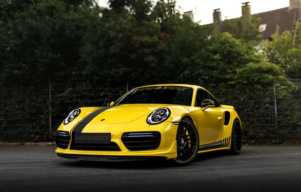 Yellow, coupe, 911, Porsche, 991, Manhart, 911 Turbo S, 2020