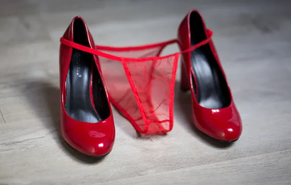 Picture red, background, panties, heels