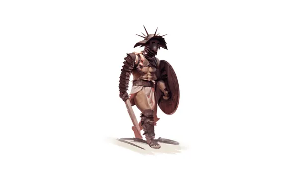 Picture sword, helmet, shield, Gladiator