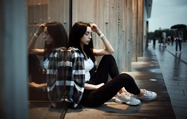 Pose, reflection, model, portrait, the evening, makeup, Mike, brunette