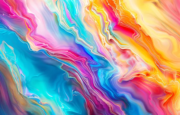 Line, blue, yellow, red, abstraction, pink, blue, paint
