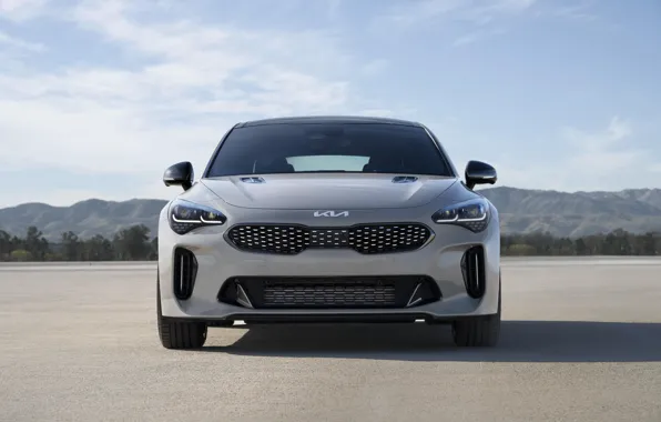 The sky, asphalt, mountains, sedan, sedan, Kia, Scorpion, exterior