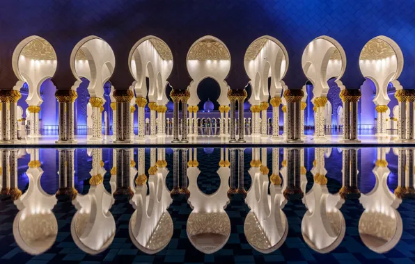Picture city, the city, Abu Dhabi, UAE, capital, The Sheikh Zayed Grand mosque, Abu Dhabi, UAE