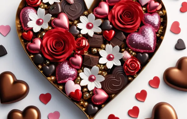 Love, flowers, holiday, heart, heart, hearts, heart, Valentine's Day