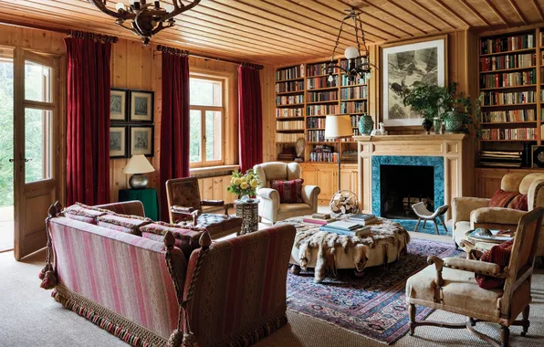 Design, heat, room, interior, fireplace, library, living room, cozy