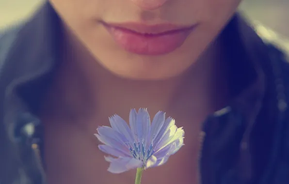Flower, girl, macro, lips, photographer, Pasha Ivanov
