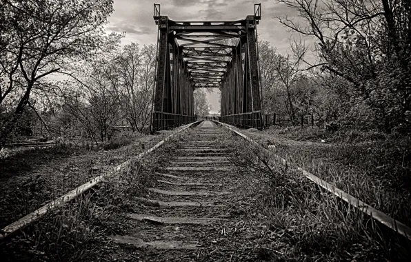 Road, bridge, the way, rails, 1920x1080