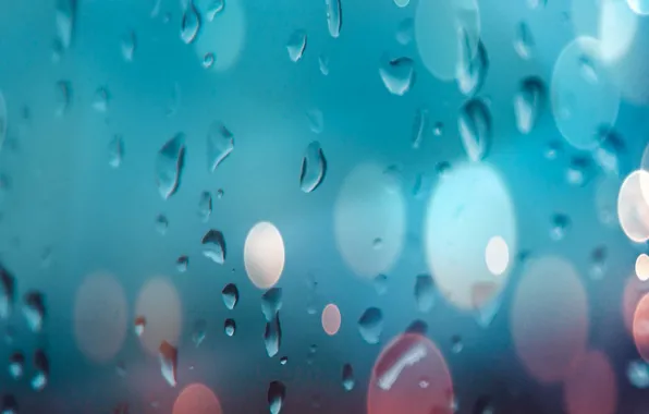 Picture glass, water, drops, glass, water, background, bokeh, bokeh