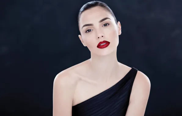 Picture portrait, actress, red lipstick, Gal Gadot