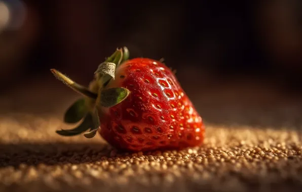 Surface, light, berries, rendering, strawberry, lies, digital art, berry