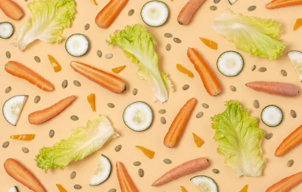 Texture, pattern, seeds, carrots, cucumbers, patterns