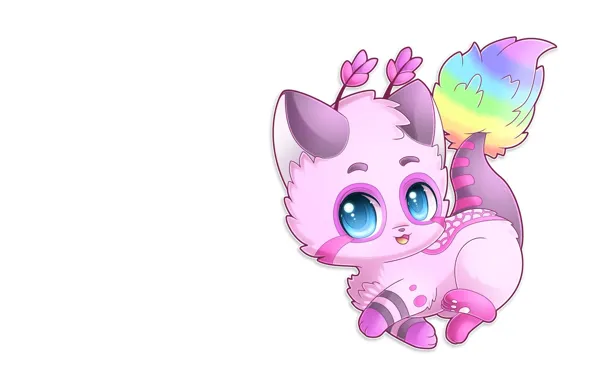 Minimalism, anime, art, children's, kitty