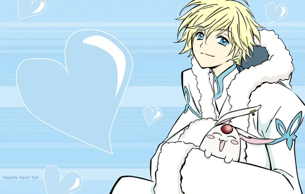Anime, art, hearts, guy, animal, Tsubasa Reservoir Chronicles