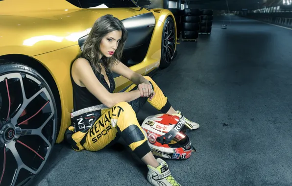 Auto, girl, racer