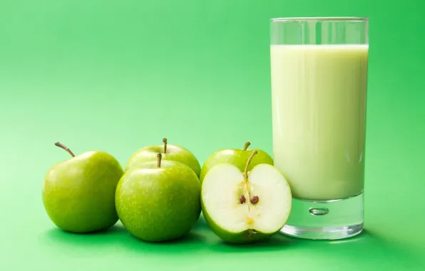 Picture background, Wallpaper, apples, apple, Apple, food, milk, green
