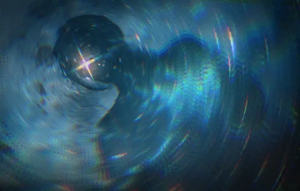 Lightning, glow, man, eye, god, twirl