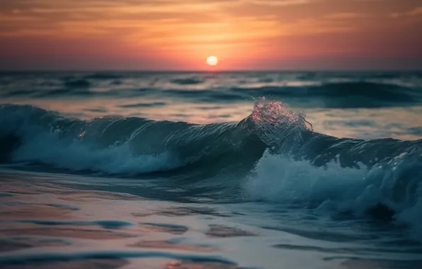 Sea, wave, landscape, nature, shore, surf, digital art, AI art